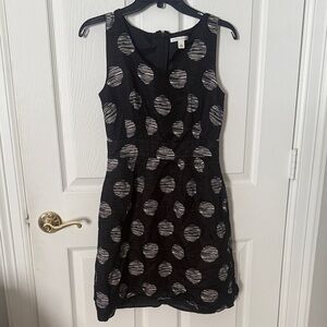 Banana Republic Black Dress with White Circle Pattern size 2